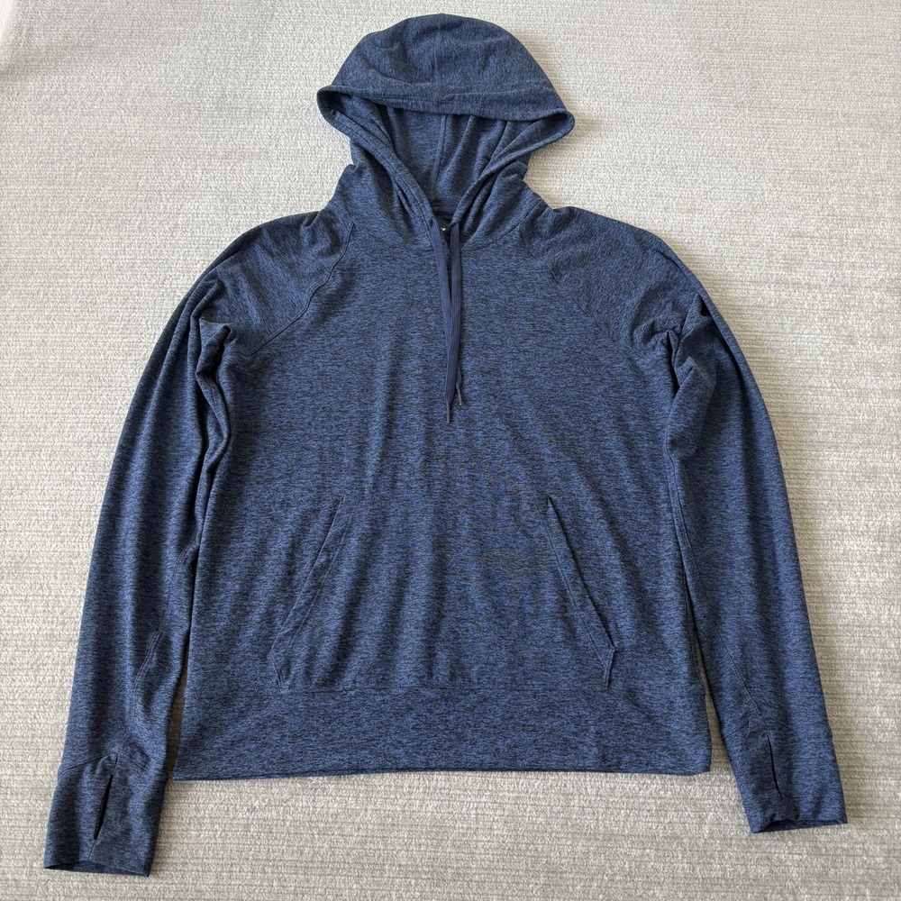 Outdoor Voices Hoodie Men L Spacedye Blue Pullover Stretch Soft Athleisure